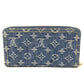 LOUIS VUITTON M23161 Murakami Takashi collaboration Monogram Denim Cherry LV x TM Zippy Wallet Long Wallet Zip Around Wallet Long Wallet Monogram Denim Canvas blue Used