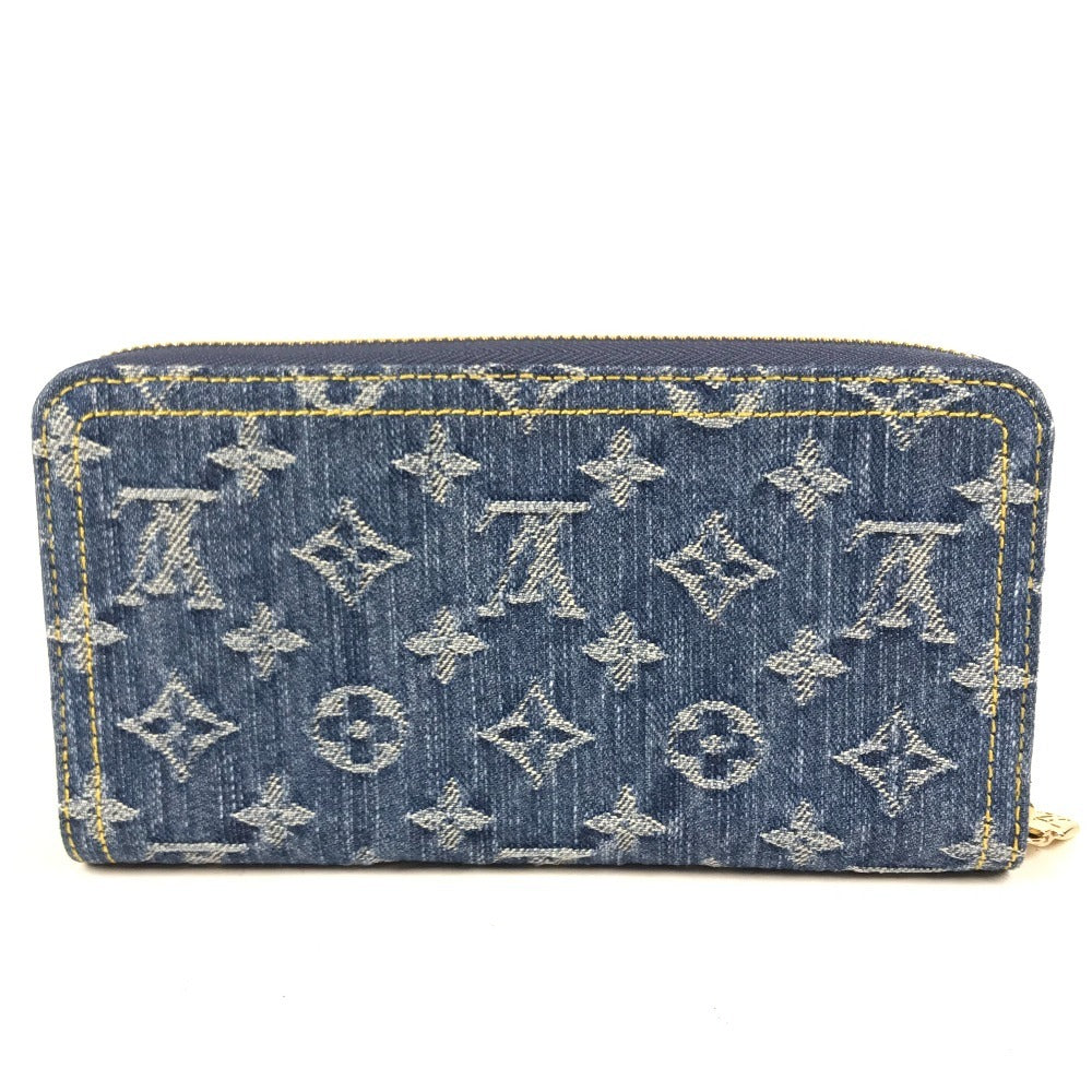 LOUIS VUITTON M23161 Murakami Takashi collaboration Monogram Denim Cherry LV x TM Zippy Wallet Long Wallet Zip Around Wallet Long Wallet Monogram Denim Canvas blue Used