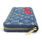 LOUIS VUITTON M23161 Murakami Takashi collaboration Monogram Denim Cherry LV x TM Zippy Wallet Long Wallet Zip Around Wallet Long Wallet Monogram Denim Canvas blue Used
