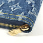 LOUIS VUITTON M23161 Murakami Takashi collaboration Monogram Denim Cherry LV x TM Zippy Wallet Long Wallet Zip Around Wallet Long Wallet Monogram Denim Canvas blue Used