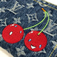 LOUIS VUITTON M23161 Murakami Takashi collaboration Monogram Denim Cherry LV x TM Zippy Wallet Long Wallet Zip Around Wallet Long Wallet Monogram Denim Canvas blue Used
