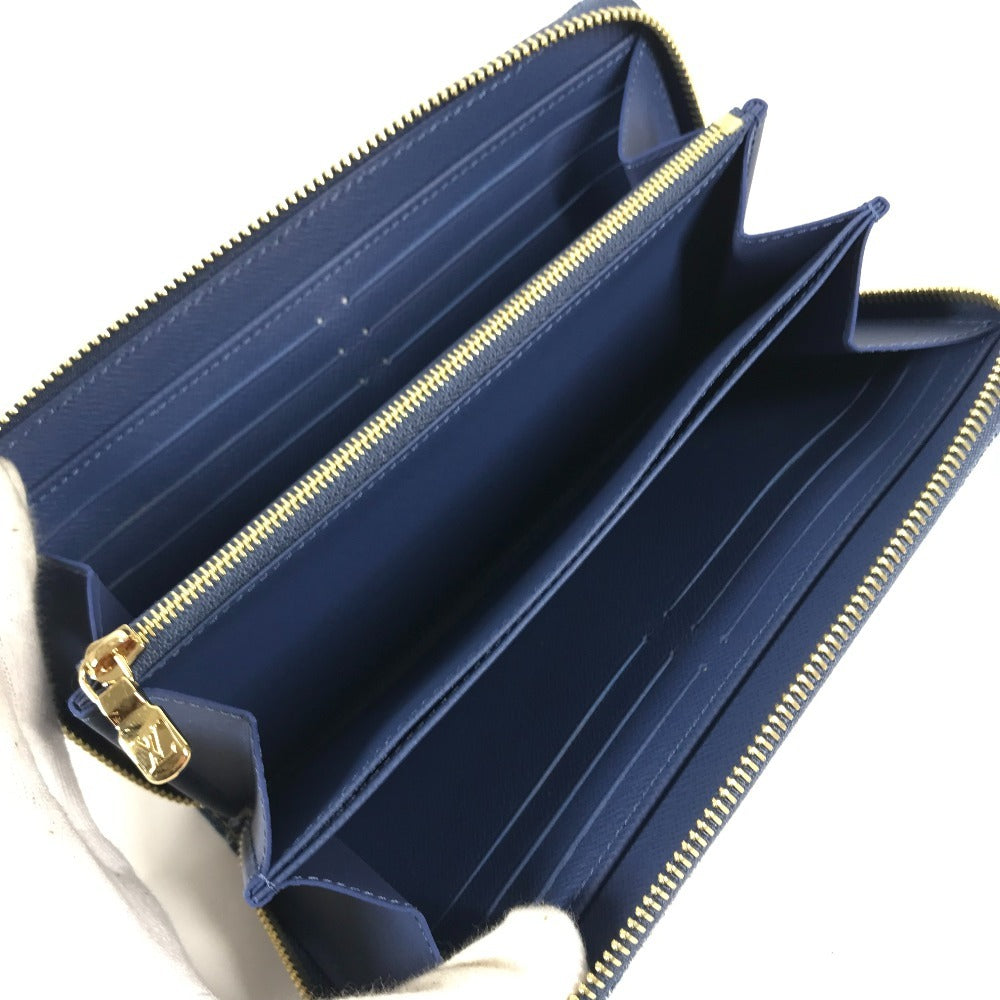 LOUIS VUITTON M23161 Murakami Takashi collaboration Monogram Denim Cherry LV x TM Zippy Wallet Long Wallet Zip Around Wallet Long Wallet Monogram Denim Canvas blue Used