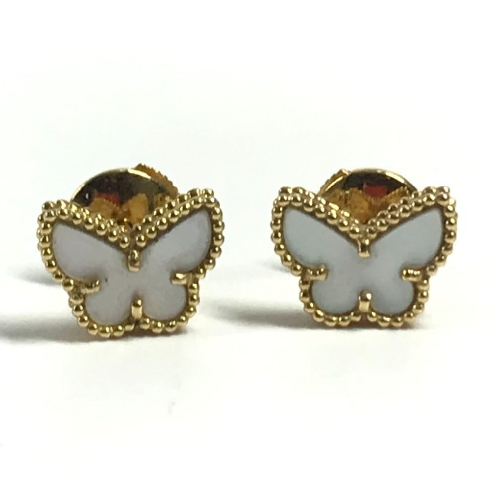 Van Cleef & Arpels VCARN5JM00 Butterfly butterfly Sweet Papillon Pierce Mother of Pearl Accessories, Jewelry, K18 Gold (18K) Pierce YG750 Gold Used