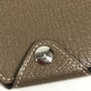 HERMES Bill Compartment Wallet Compact Wallet Clochette Clochette Card Case Pass Case Folded wallet Chevre Etoupe gray Used