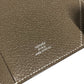 HERMES Bill Compartment Wallet Compact Wallet Clochette Clochette Card Case Pass Case Folded wallet Chevre Etoupe gray Used