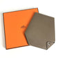 HERMES Bill Compartment Wallet Compact Wallet Clochette Clochette Card Case Pass Case Folded wallet Chevre Etoupe gray Used