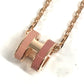 HERMES Pop ash H Pendant "Mini Pop H" by Rocabar Accessories Chain Necklace Necklace Metal pink Used