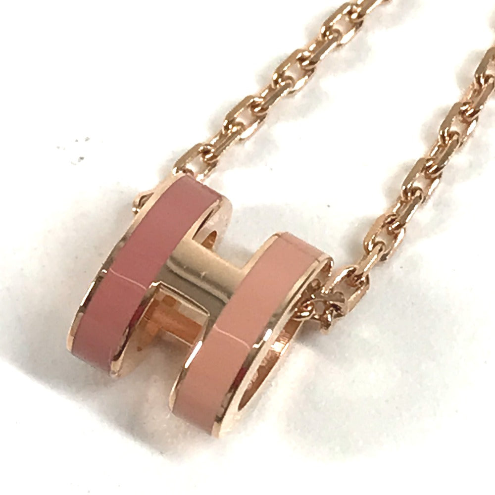 HERMES Pop ash H Pendant "Mini Pop H" by Rocabar Accessories Chain Necklace Necklace Metal pink Used