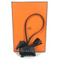 HERMES horse cheval Rodeo Robeo Brush PM Bag Charm Key Holder - All Black charm Leather / Mouton So Black Black Used