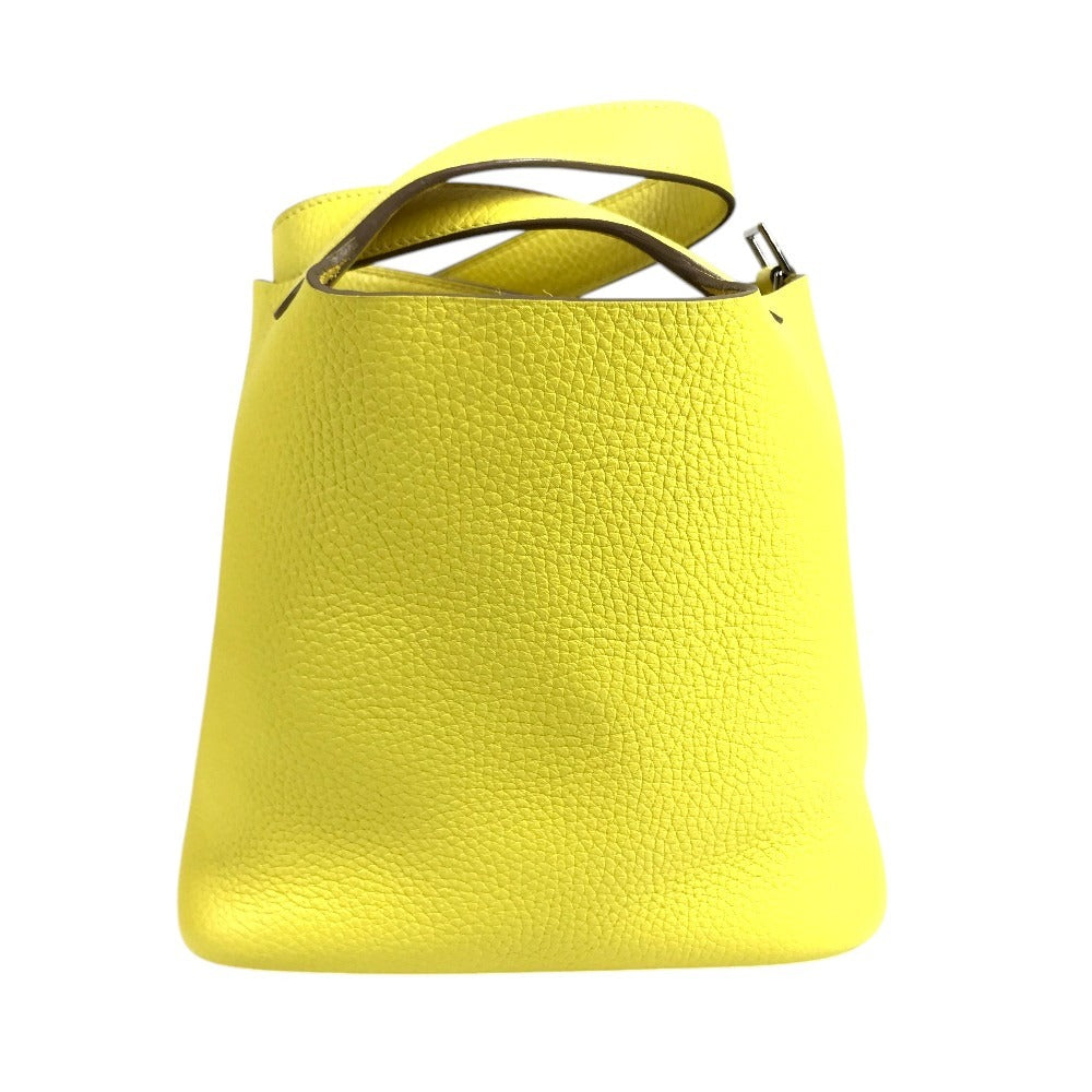 HERMES PicotinLock PM 18 PicotinLock PM PicotinPM Picotin18 Picotin Tote Bag Hand Bag Taurillon Clemence lime yellow/SilverHardware Used