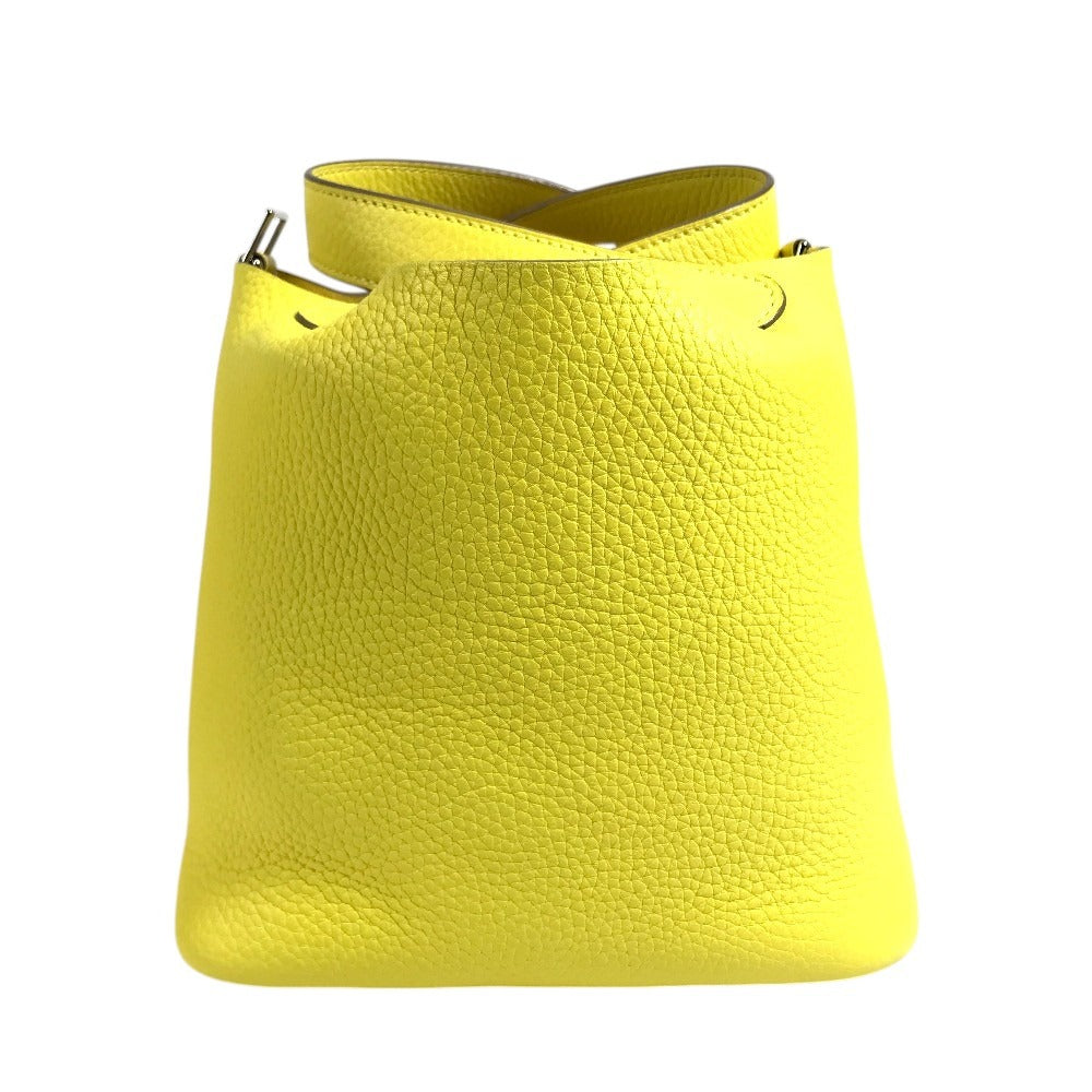 HERMES PicotinLock PM 18 PicotinLock PM PicotinPM Picotin18 Picotin Tote Bag Hand Bag Taurillon Clemence lime yellow/SilverHardware Used