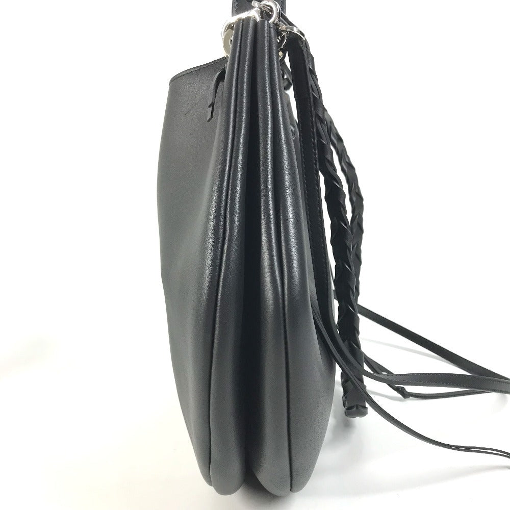 LOEWE 326.62.P66 Chain Fortune Hobo Bags 2WAY Bags Hand Bags Shoulder Bag Leather Black/Silver Used
