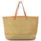 FENDI Beach bag Selleria logo Bag Tote Bag Shoulder Bag Shoulder Bag Raffia / Leather Beige/Orange Used