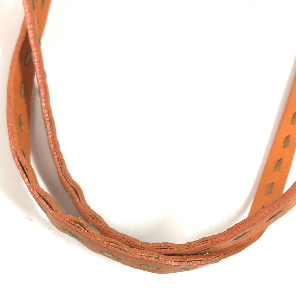 FENDI Beach bag Selleria logo Bag Tote Bag Shoulder Bag Shoulder Bag Raffia / Leather Beige/Orange Used