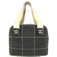 CHANEL vintage CC CC Mark chocolate bar Mini Duffle Bag, Bicolor Hand Bag Leather/Canvas Black/White Used
