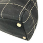 CHANEL vintage CC CC Mark chocolate bar Mini Duffle Bag, Bicolor Hand Bag Leather/Canvas Black/White Used