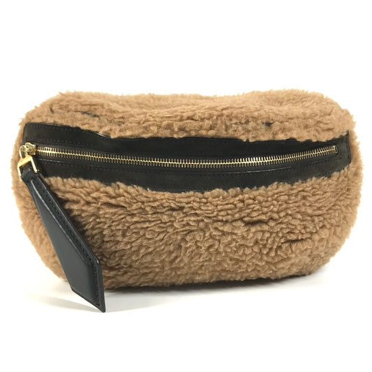 MAX MARA Teddy logo Bag, Belt Bag, Shoulder Bag body bag fur Brown Used