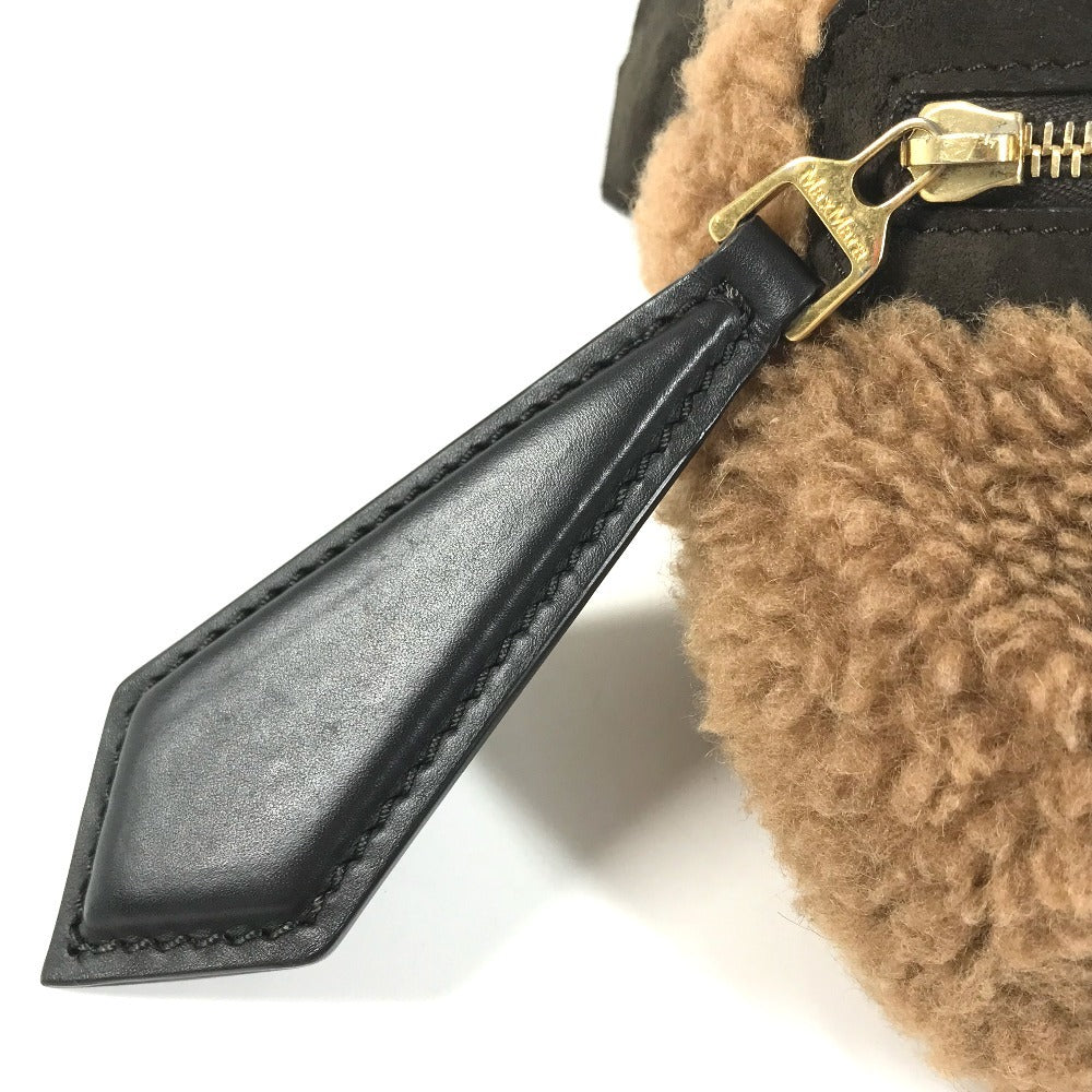 MAX MARA Teddy logo Bag, Belt Bag, Shoulder Bag body bag fur Brown Used