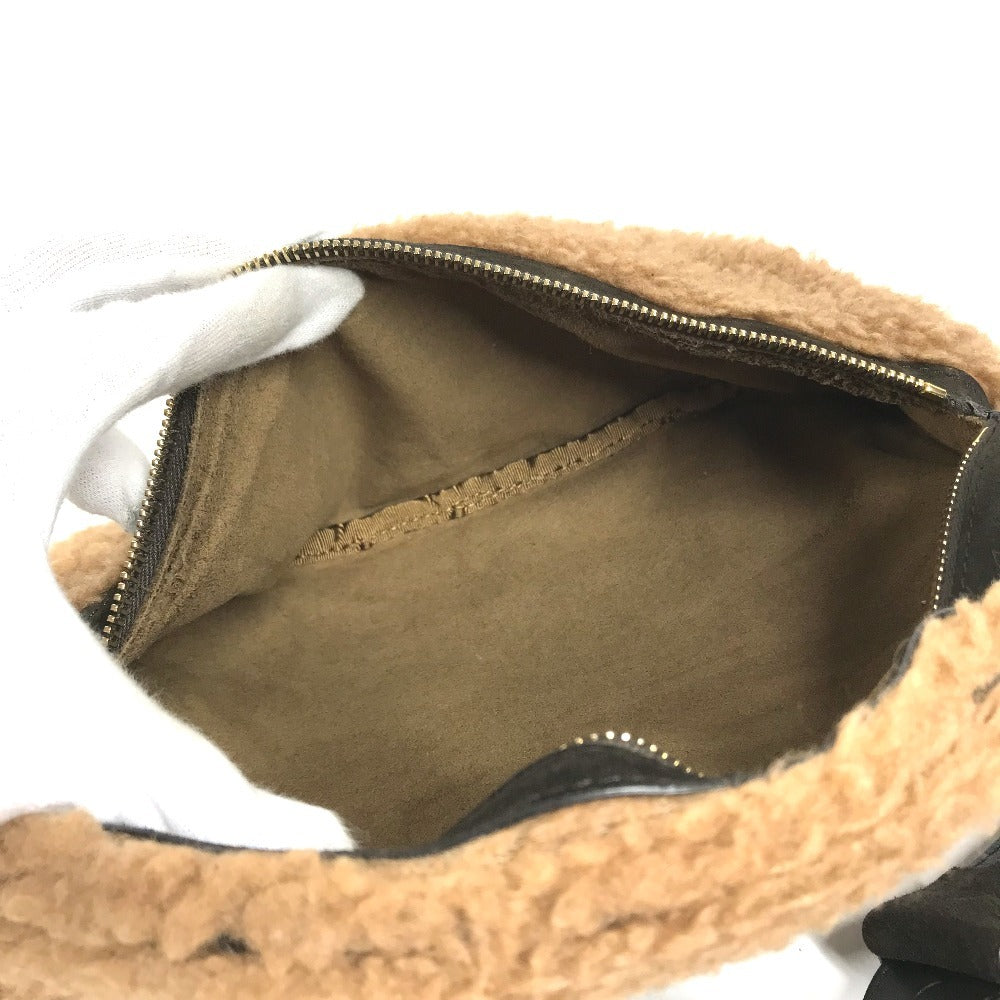 MAX MARA Teddy logo Bag, Belt Bag, Shoulder Bag body bag fur Brown Used