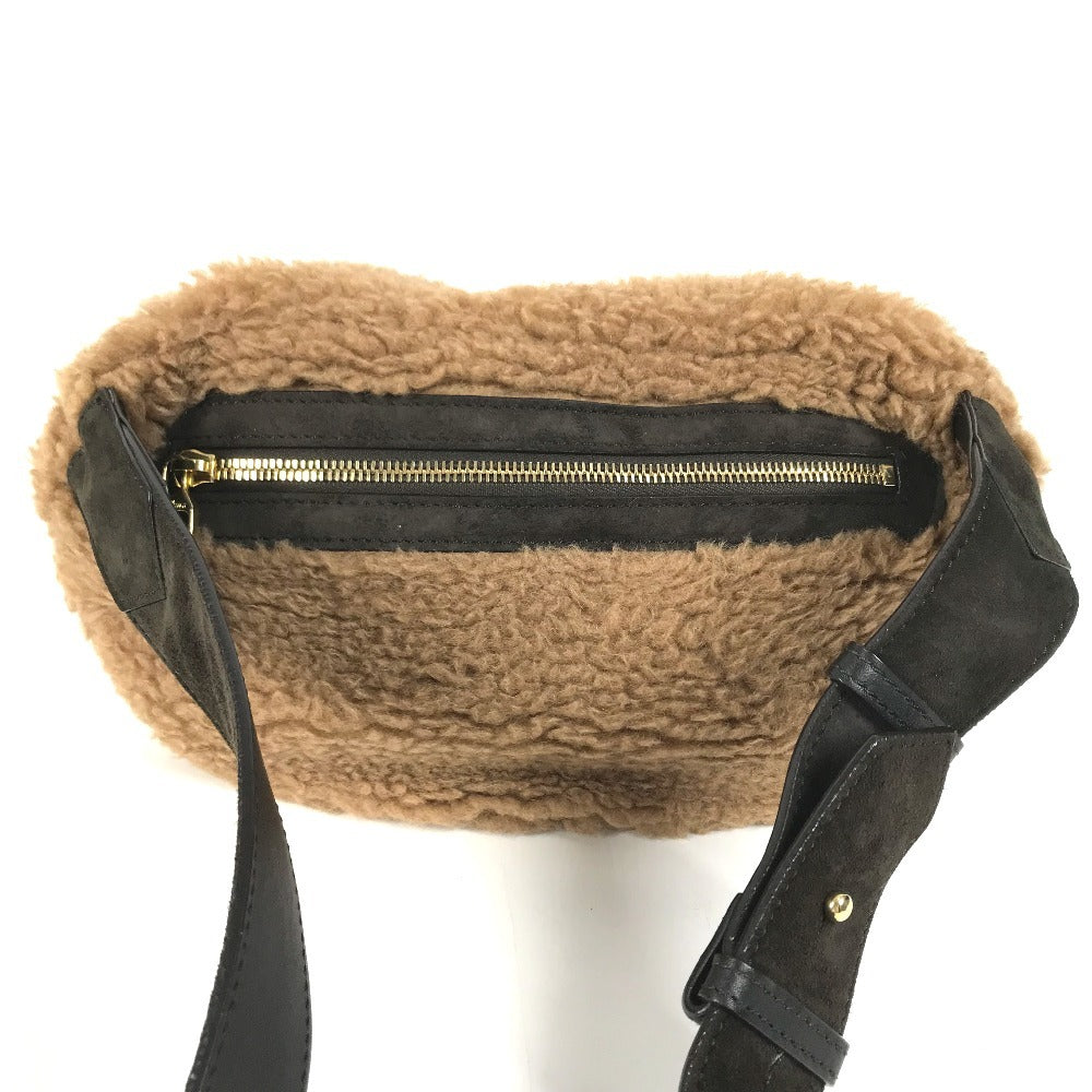 MAX MARA Teddy logo Bag, Belt Bag, Shoulder Bag body bag fur Brown Used