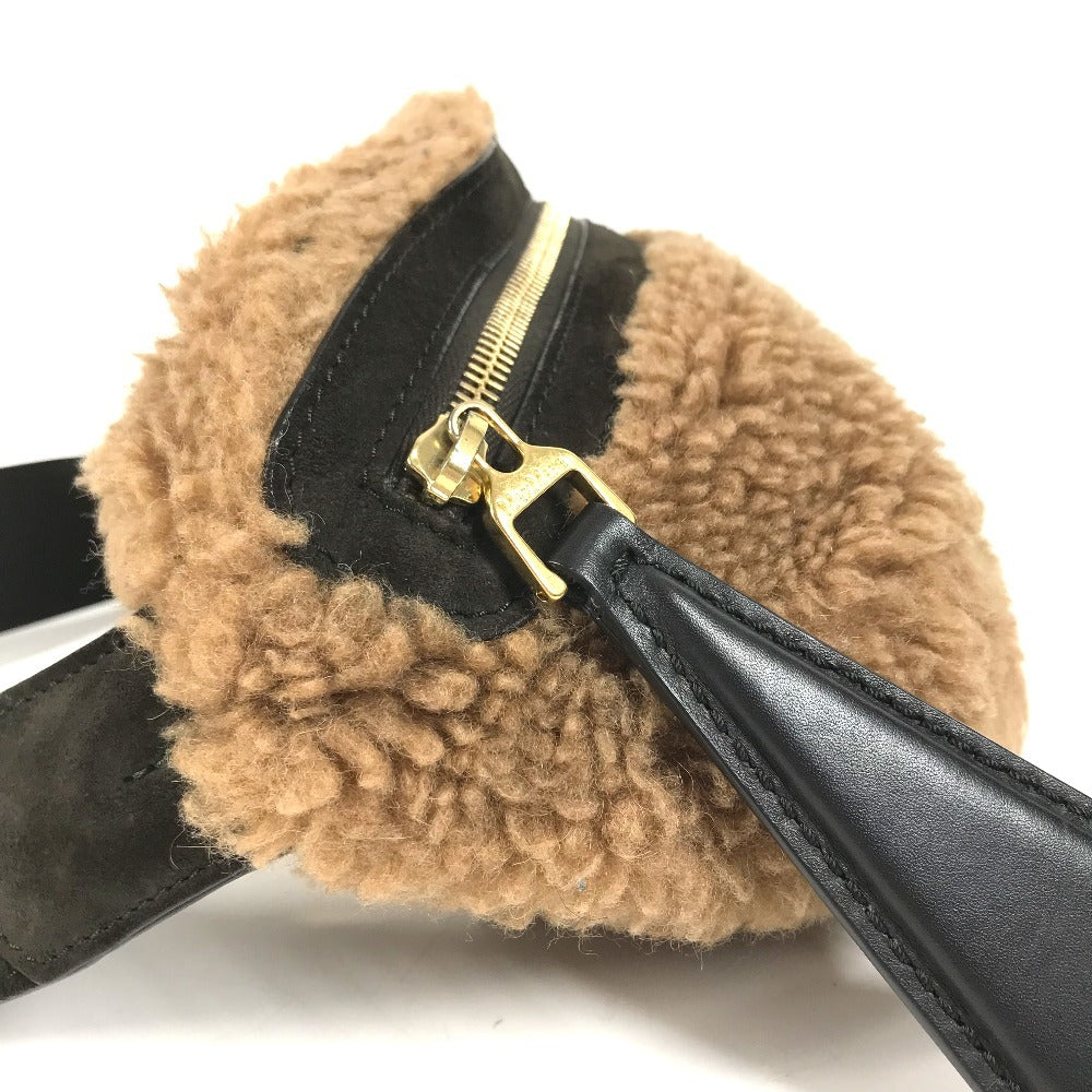 MAX MARA Teddy logo Bag, Belt Bag, Shoulder Bag body bag fur Brown Used
