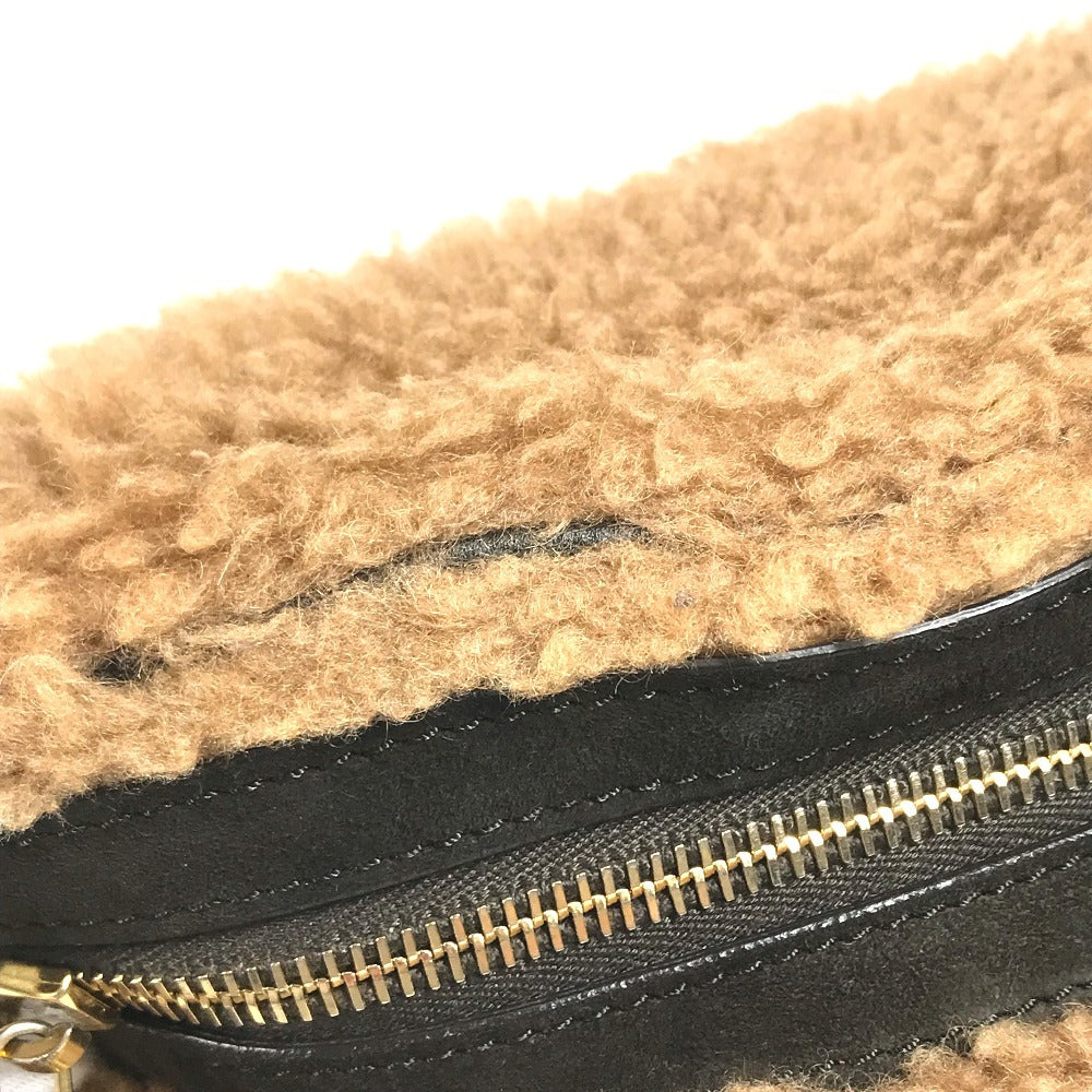 MAX MARA Teddy logo Bag, Belt Bag, Shoulder Bag body bag fur Brown Used