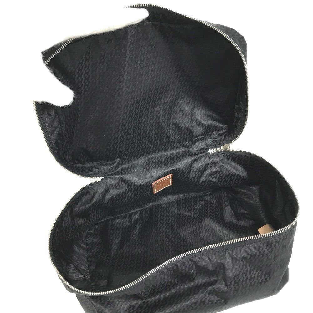 HERMES logo Woos de Voyage Mini Cosmetics Pouch, Travel Makeup Pouch Pouch silk Black Used