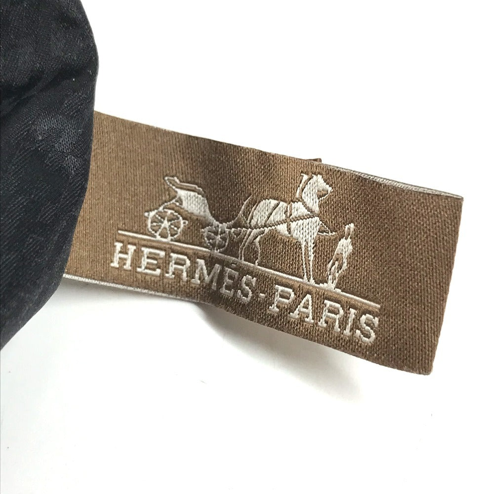 HERMES logo Woos de Voyage Mini Cosmetics Pouch, Travel Makeup Pouch Pouch silk Black Used