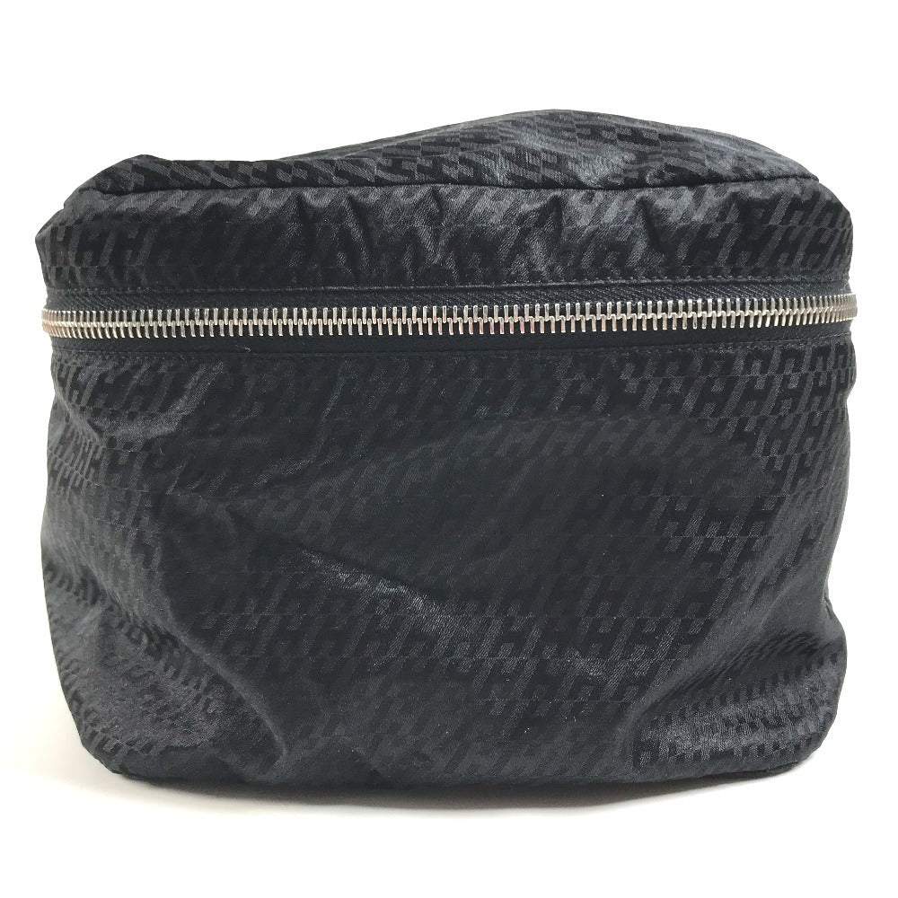 HERMES logo Woos de Voyage Mini Cosmetics Pouch, Travel Makeup Pouch Pouch silk Black Used