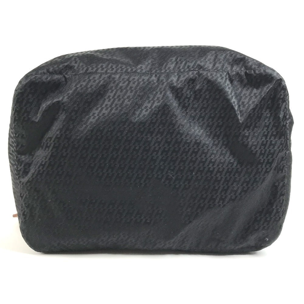 HERMES logo Woos de Voyage Mini Cosmetics Pouch, Travel Makeup Pouch Pouch silk Black Used