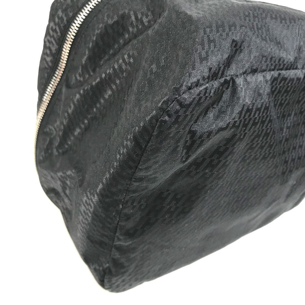 HERMES logo Woos de Voyage Mini Cosmetics Pouch, Travel Makeup Pouch Pouch silk Black Used