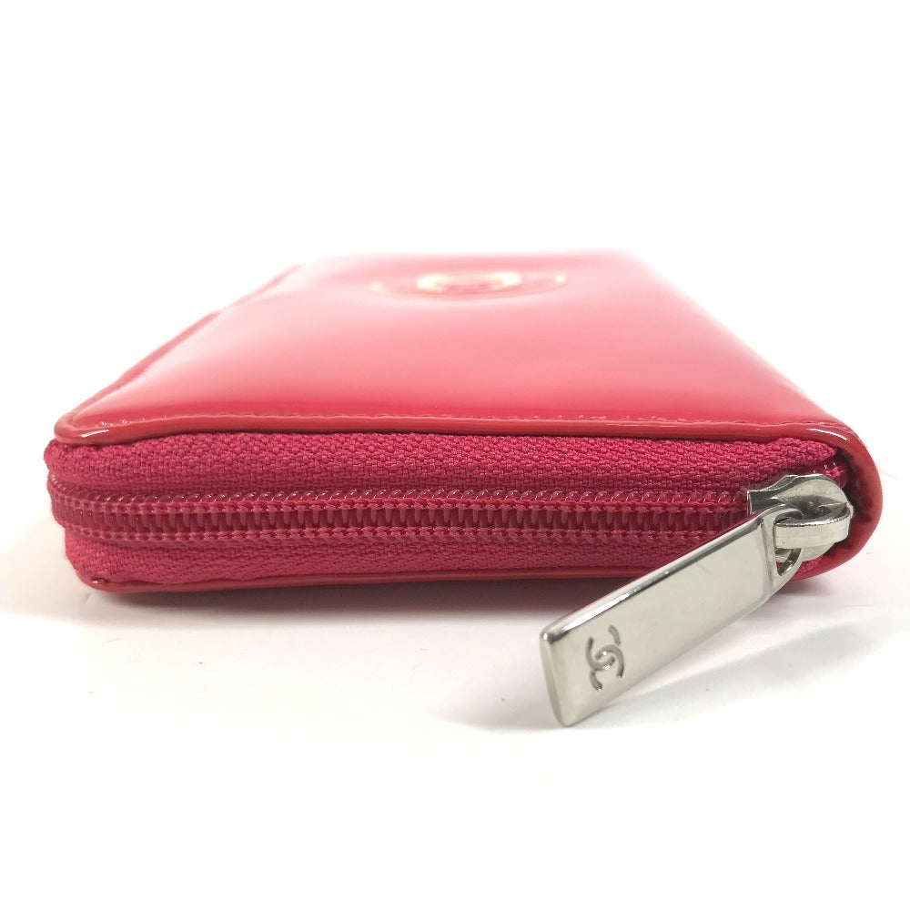 CHANEL A69091 Makeup CC CC Mark logo Long wallet Zip Around Long Wallet pink/White Used