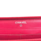CHANEL A69091 Makeup CC CC Mark logo Long wallet Zip Around Long Wallet pink/White Used