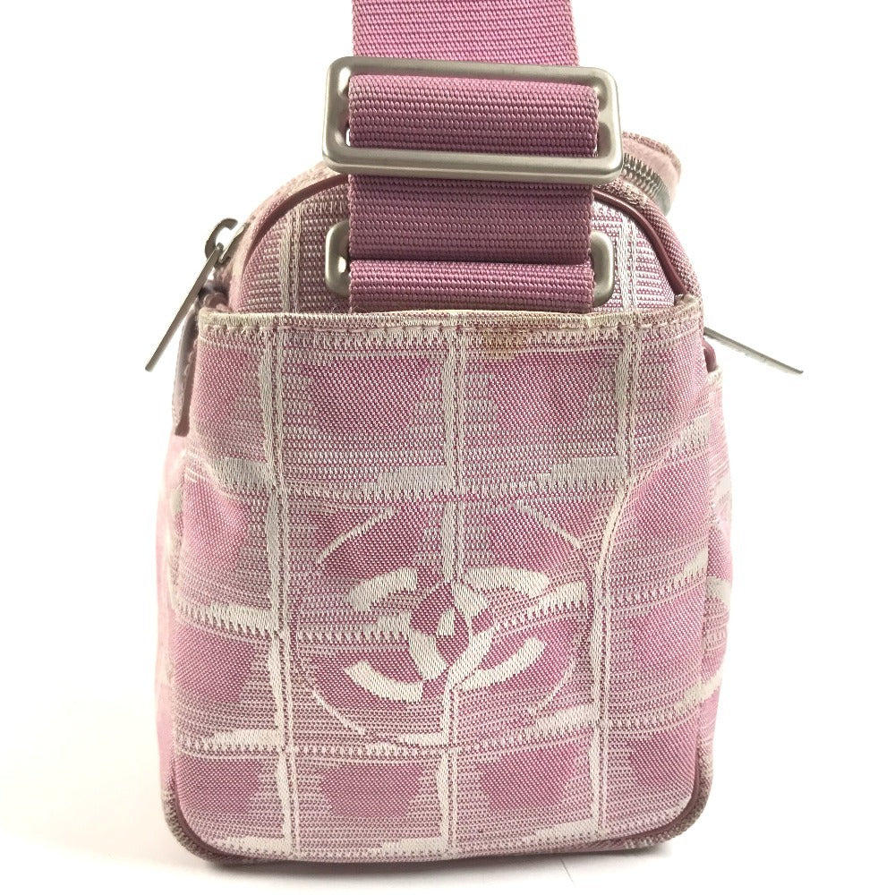 CHANEL New travel CC Mark Logo CC Crossbody Pochette bag Shoulder Bag Nylon Canvas / Leather pink Used