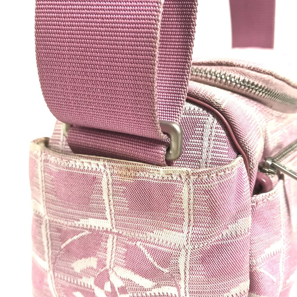 CHANEL New travel CC Mark Logo CC Crossbody Pochette bag Shoulder Bag Nylon Canvas / Leather pink Used