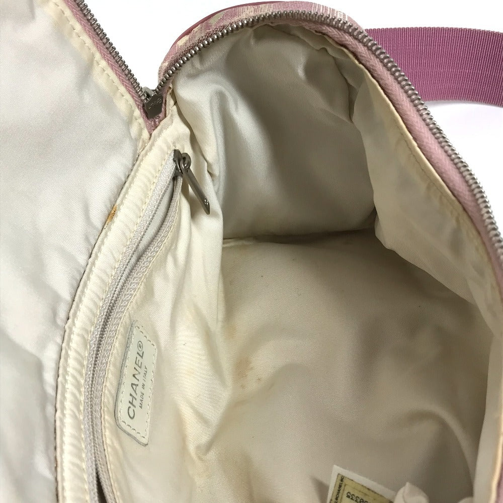CHANEL New travel CC Mark Logo CC Crossbody Pochette bag Shoulder Bag Nylon Canvas / Leather pink Used