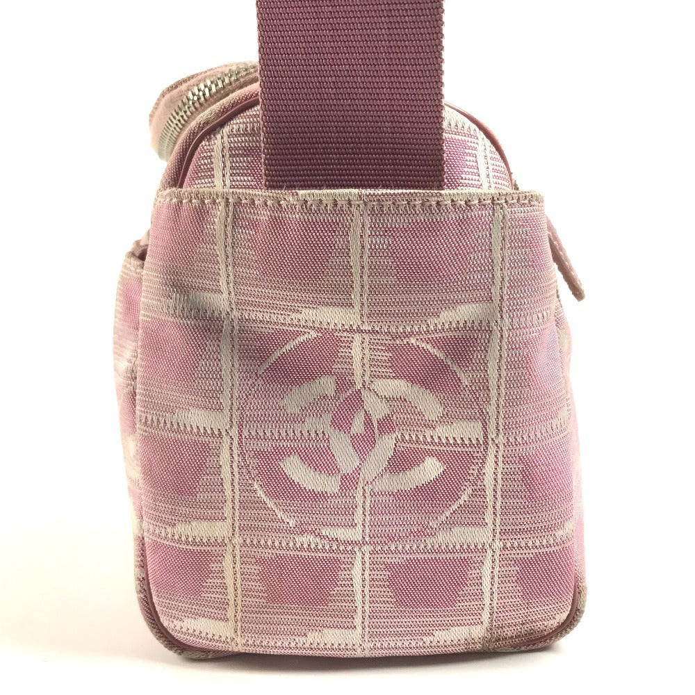 CHANEL New travel CC Mark Logo CC Crossbody Pochette bag Shoulder Bag Nylon Canvas / Leather pink Used