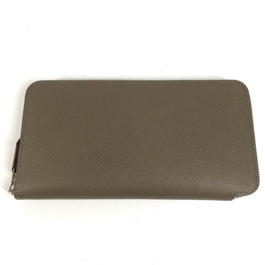 HERMES Azap Long Silk-In Zip Around Long Wallet Long Wallet Epsom Etoupe gray Used