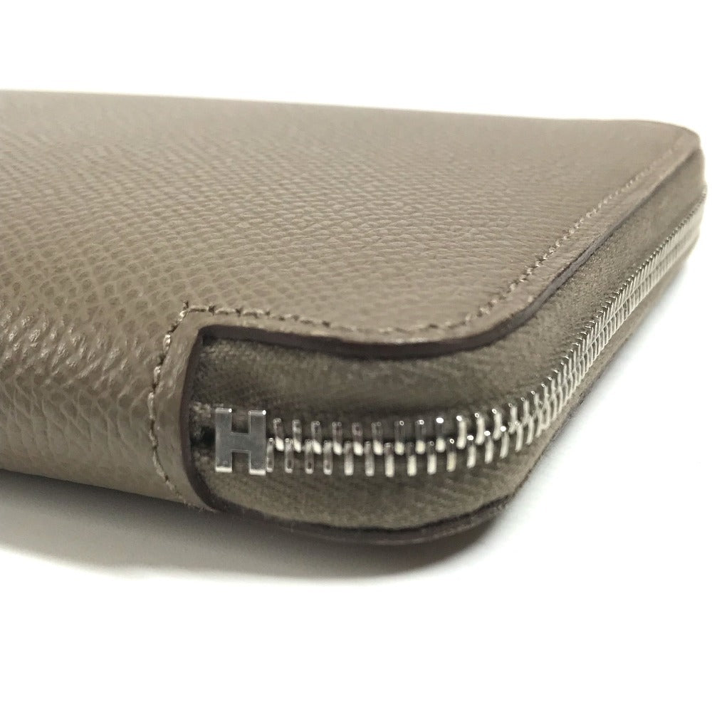 HERMES Azap Long Silk-In Zip Around Long Wallet Long Wallet Epsom Etoupe gray Used