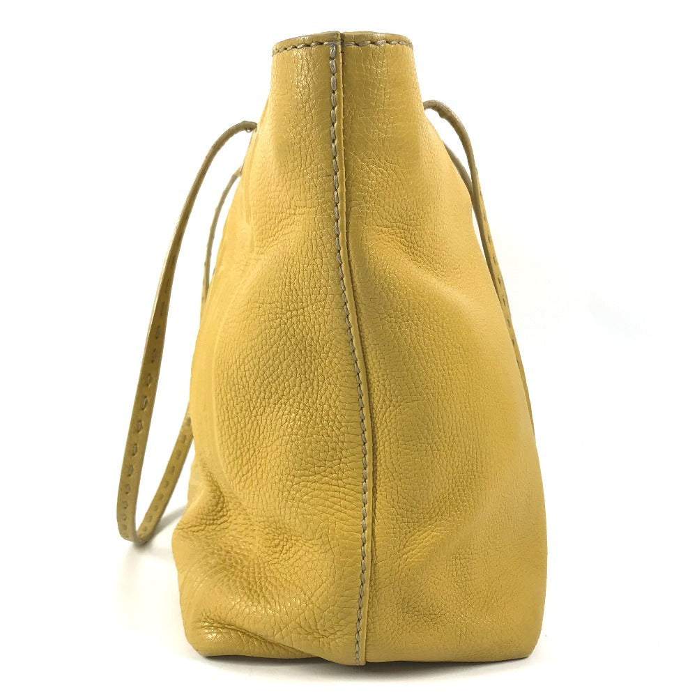 FENDI 8BH185 Selleria logo horse pattern Bag Tote Bag Shoulder Bag Shoulder Bag Leather yellow Used