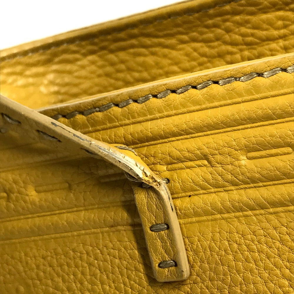 FENDI 8BH185 Selleria logo horse pattern Bag Tote Bag Shoulder Bag Shoulder Bag Leather yellow Used