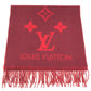 LOUIS VUITTON M75505 fringe charpes Ray Cavik Stole/Shawl Accessories Scarf Cashmere Red Used