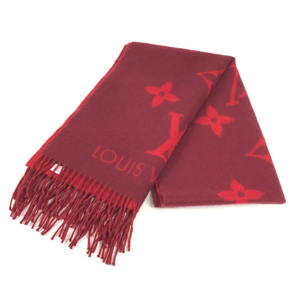 LOUIS VUITTON M75505 fringe charpes Ray Cavik Stole/Shawl Accessories Scarf Cashmere Red Used