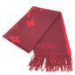 LOUIS VUITTON M75505 fringe charpes Ray Cavik Stole/Shawl Accessories Scarf Cashmere Red Used