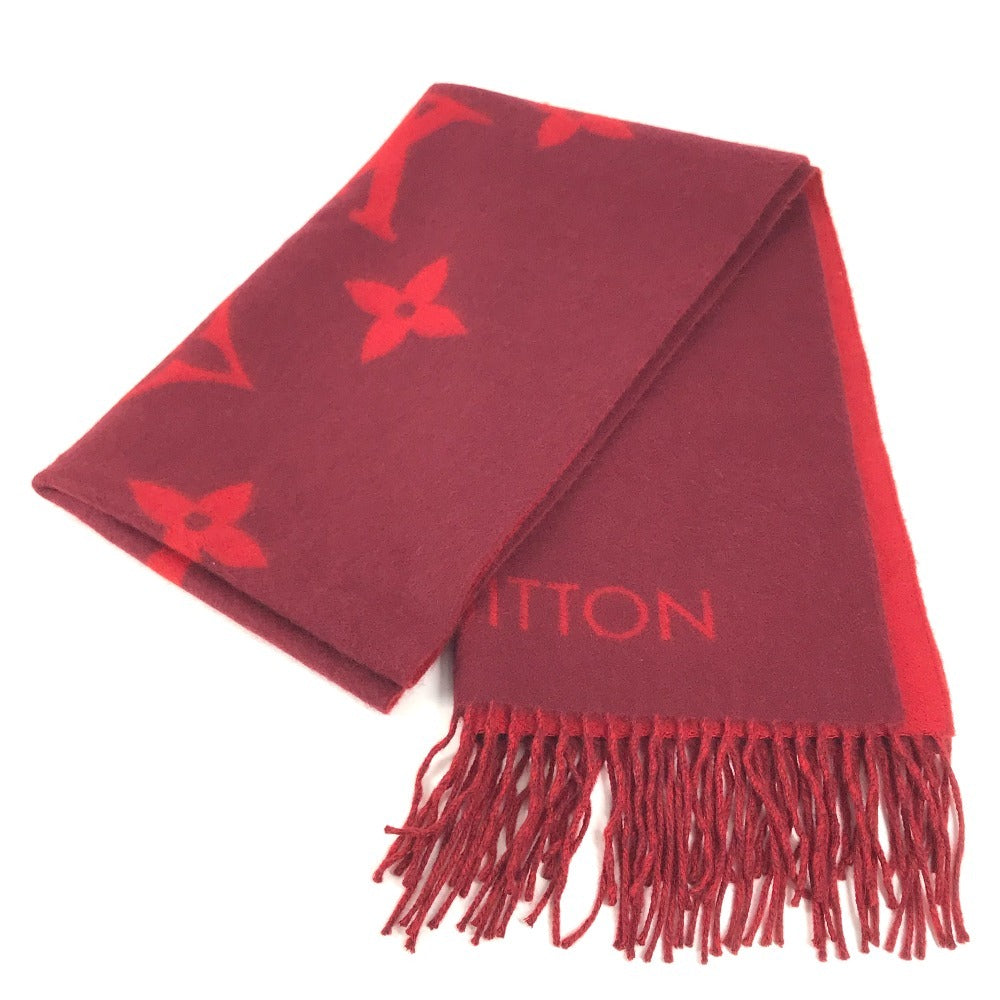 LOUIS VUITTON M75505 fringe charpes Ray Cavik Stole/Shawl Accessories Scarf Cashmere Red Used
