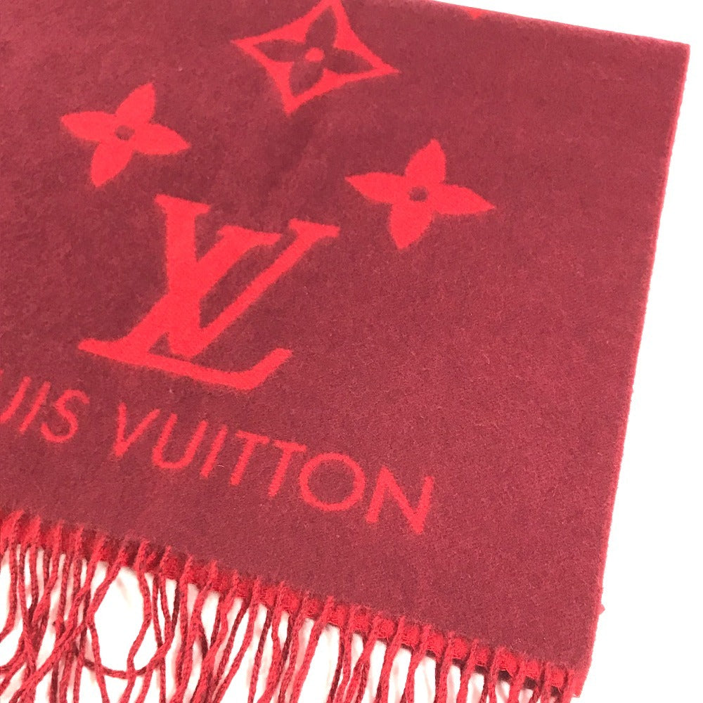 LOUIS VUITTON M75505 fringe charpes Ray Cavik Stole/Shawl Accessories Scarf Cashmere Red Used
