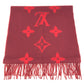 LOUIS VUITTON M75505 fringe charpes Ray Cavik Stole/Shawl Accessories Scarf Cashmere Red Used