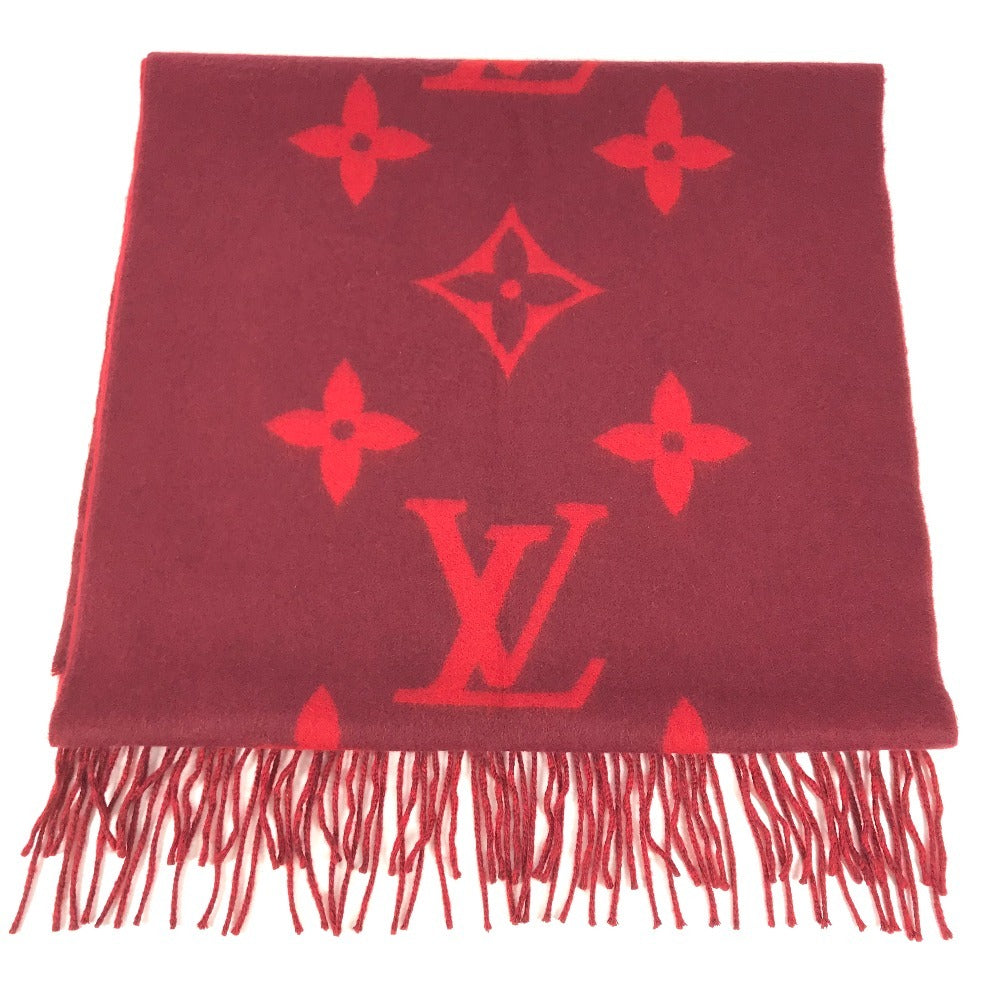 LOUIS VUITTON M75505 fringe charpes Ray Cavik Stole/Shawl Accessories Scarf Cashmere Red Used