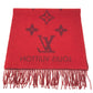 LOUIS VUITTON M75505 fringe charpes Ray Cavik Stole/Shawl Accessories Scarf Cashmere Red Used