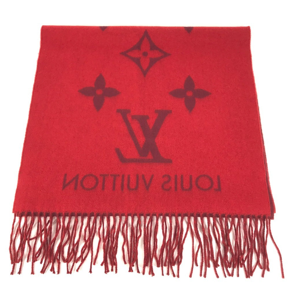 LOUIS VUITTON M75505 fringe charpes Ray Cavik Stole/Shawl Accessories Scarf Cashmere Red Used